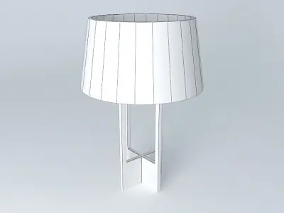 Lamp wooden table with shade Free 3D model