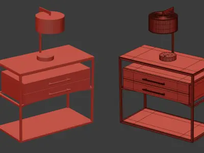 Chicago Table Lamp Low-poly 3D model