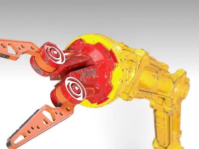 Robotic Arm PBR Rigged Low-poly 3D model