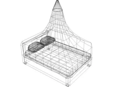 Bed - Canopy Bed 3D model