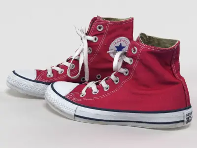 Worn Converse Trainers 3D model