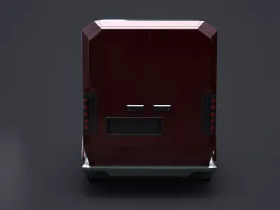 Futuristic Cyberpunk Delivery Van - Sci-Fi Electric Vehicle  Low-poly 3D model