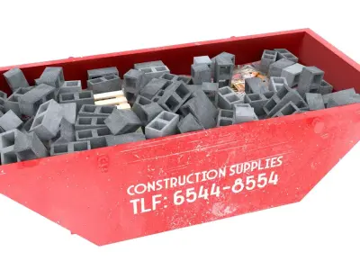 Industrial Container with concrete blocks VOL 2 3D model