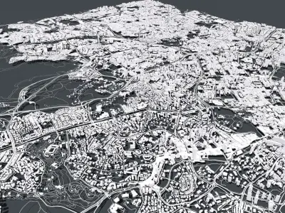 Cityscape Singapore Malaysia 3D model