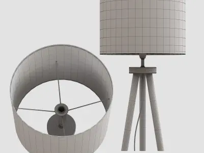 Jandia Wooden Tripod Floor Lamp 3D model