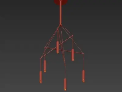 PICOLO chandelier with four lights hanging from it 3D model
