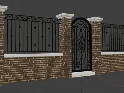 Wrought Iron Fence 3D model