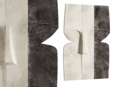 Wall Art Black Cream Face Low-poly 3D model