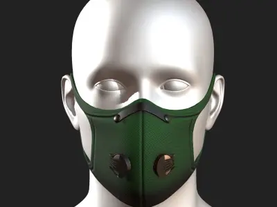 Gas mask fabric Green protection classic  Low-poly 3D model