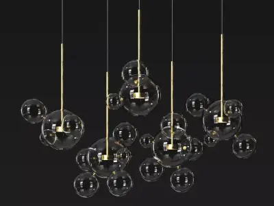 Suspension light Giopato Coombes Bolle Zigzag Chandelier 3D model