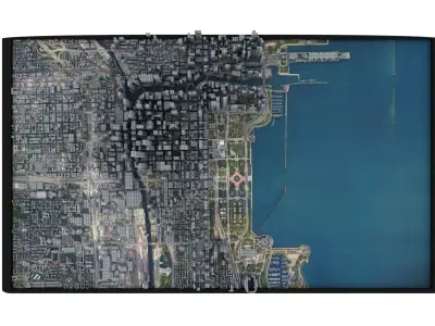 City of Chicago Low-poly 3D model