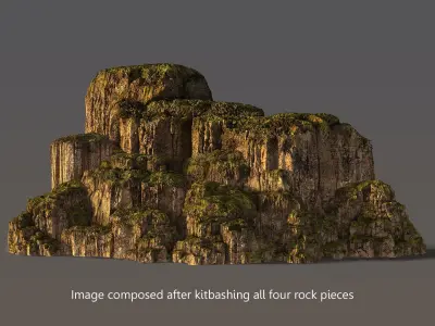 Mossy Modular Rocks Kit 3D model