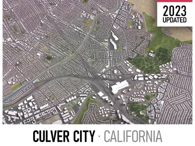 Culver City - 3D City Model Low-poly 3D model