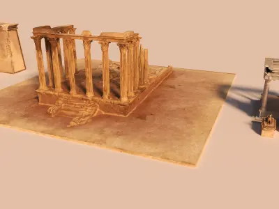 Ancient Ruins Low-poly 3D model