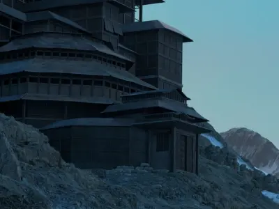 Ras al Ghul Mountain House from the  Batman Begins movie  3D model