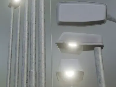 Street Light 5 Galvanized F1 M1 K0 A1 10000mm  Low-poly 3D model