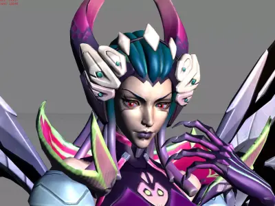 Alice Darknet Tempress Low-poly 3D model