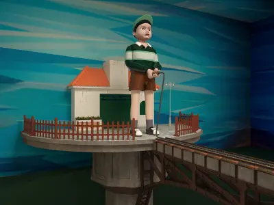 Squid Game season 3 Jump rope game scene 3D model