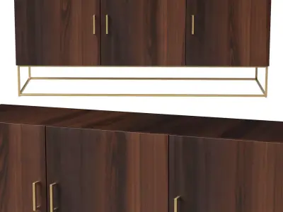 Lyle sideboard with solid mango wood doors 3D model
