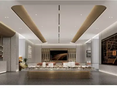 Sales office lobby interior decoration 3D model