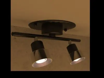 Spotlights ceiling light with two lights 3D model