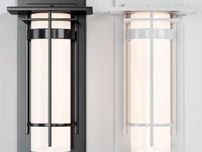 Banded with Top Plate Small Outdoor Sconce 3D model