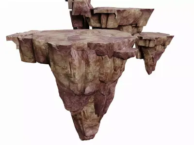 Stylized Floating Rock Islands - Game-Ready Modular Cliffs 3D model