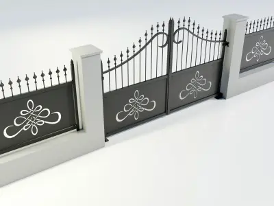 Wrought Iron Gate 2 3D model