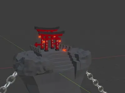 The Gates to the unknown worlds Low-poly 3D model