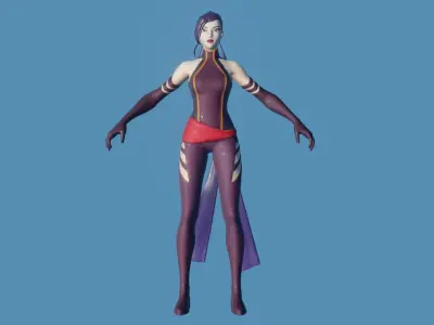 Fortnite Psylocke Low-poly 3D model