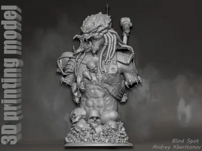 Predator bust 3D print model