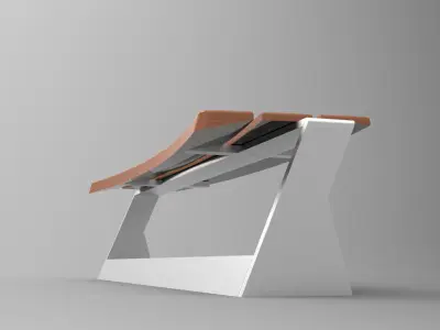 Bench without backrest - Urban Furniture Collection 3D model