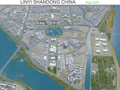 Linyi Shandong China 70km Low-poly 3D model