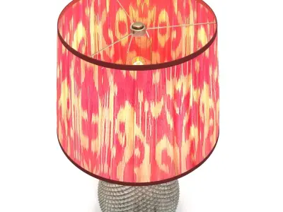 Pineapple Lamp and Silk Ikat Lampshade PBR 3D model