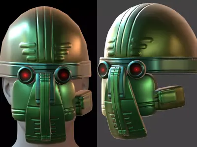 Gas mask helmet 3d model scifi Low-poly  Low-poly 3D model 298