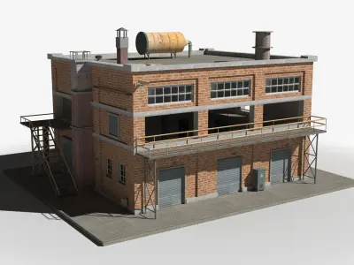 Factory xx5 Low-poly 3D model purchase