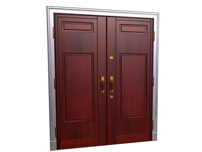 Wooden Entrance Door 3D Model 3D model
