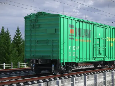  Cushioned Box Freight Wagon Green 
