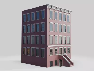 NY apartment building Low-poly 3D model