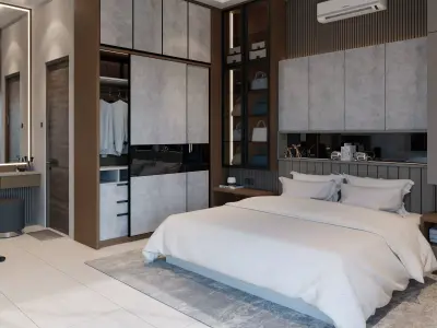 Bedroom - Contemporary Style Blender - Fbx - Obj 3D model