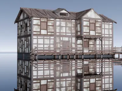 Medieval Modular House Low-poly 3D model