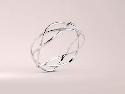 RING---Three Braids Low-poly 3D model