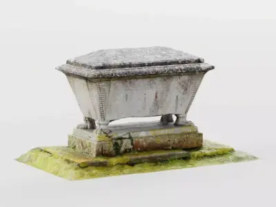 Tombstone Photo-Scanned Cemetery Graveyard Asset Low-poly 3D model