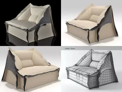 Volant Armchair Longuette 285 3D model