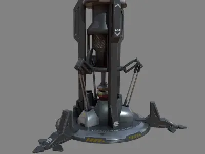 Sci Fi Resource Extractor Low-poly 3D model