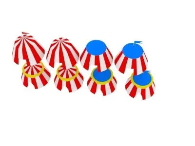  Tent Circus Low-poly 3D model