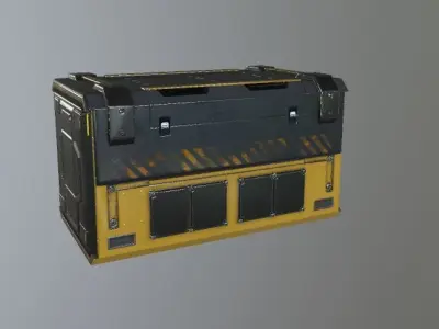 Scifi-box storage box Low-poly 3D model