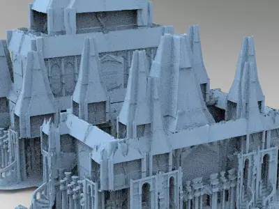 Dark Magic Fort architecture Towers Kit bash 1  3D model