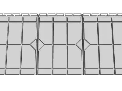 Futuristic Modular Wall Muralla Modular futurista Low-poly 3D model