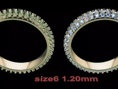 Dainty Cluster Diamond Infinity Band Size6 3D print model